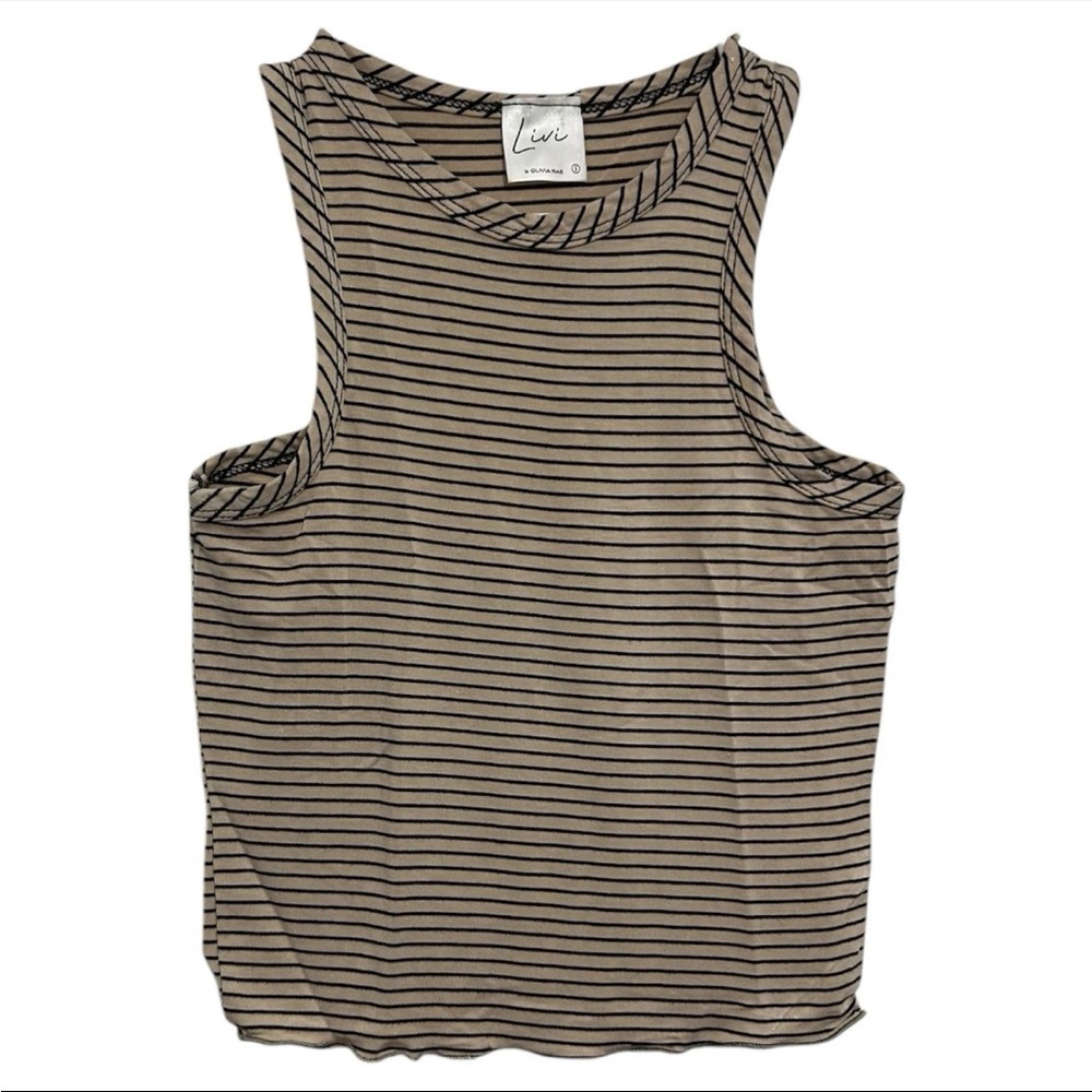 Woman’s Livi Size Small Tan Black Tank Never Worn